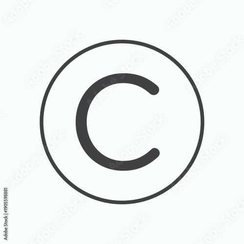 Copyright icon design element isolated on white for web