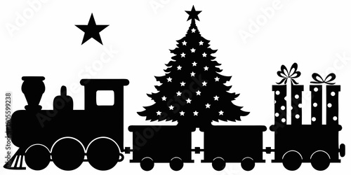 Christmas Express Holiday Toy Train Silhouette