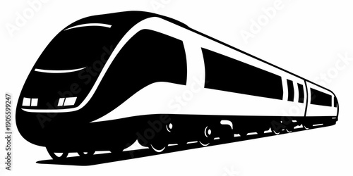 Modern High-Speed Bullet Train Silhouette