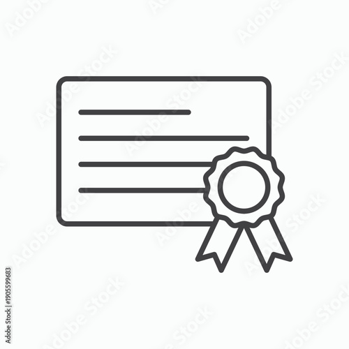 Diploma icon design element isolated on white for web