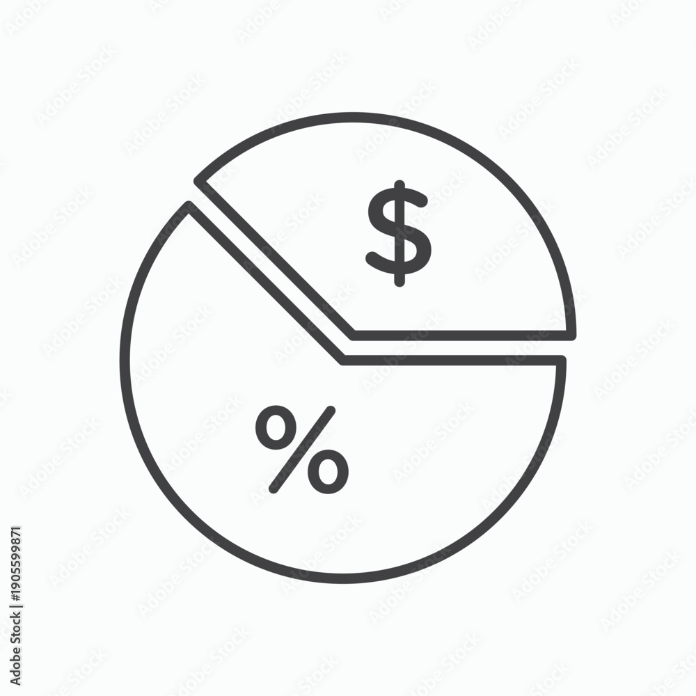 Obraz premium Dividend icon design element isolated on white for web