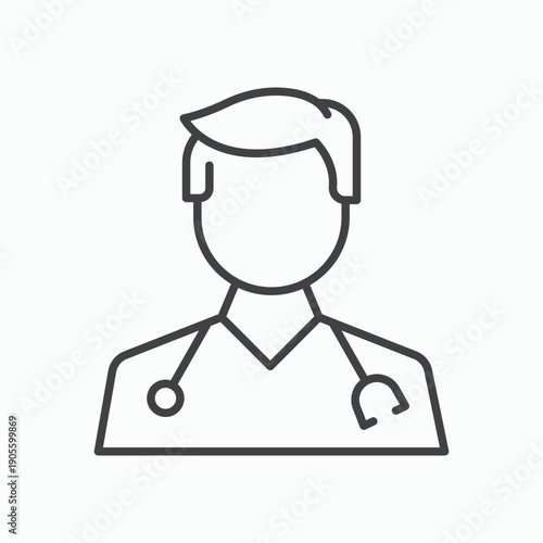 Doctor icon design element isolated on white for web