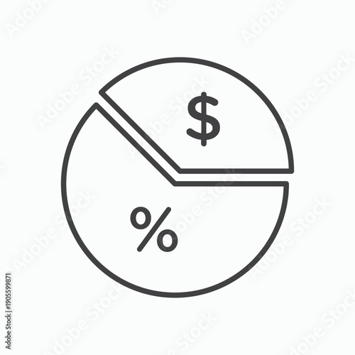 Dividend icon design element isolated on white for web