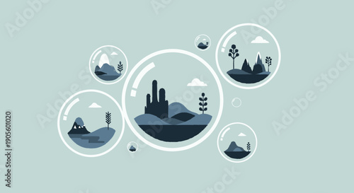 Cityscape and Landscapes in Glass Orbs.