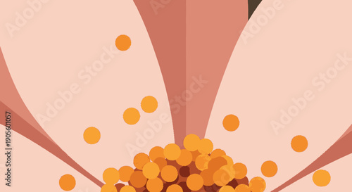 Orange Pellets Falling from Funnel.