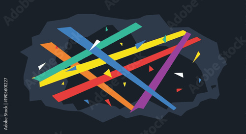 Colorful Painter Brushes on Dark Surface.