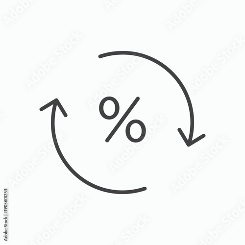 Exchange rate icon design element isolated on white for web