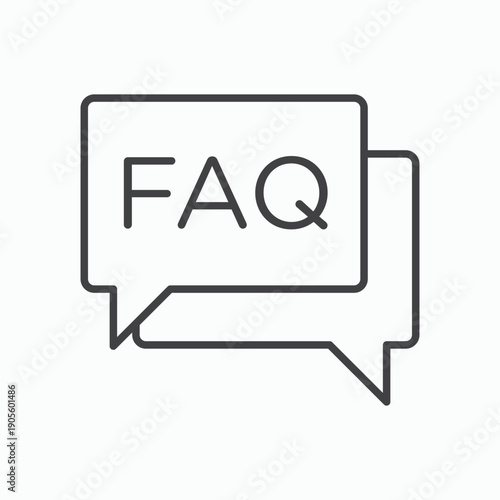 FAQ icon design element isolated on white for web