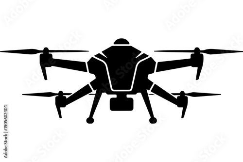 Quadcopter Drone Silhouette Vector Art