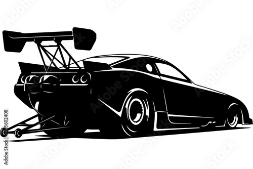 Drag Racing Car Vector Illustration