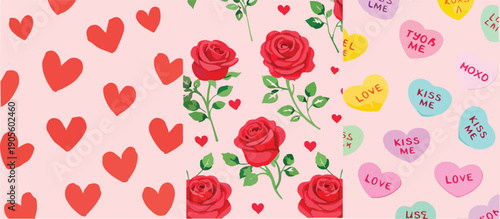 seamless  valentines day collection