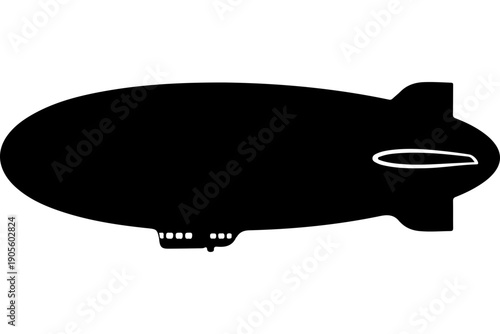 Black Silhouette Zeppelin Airship Vector