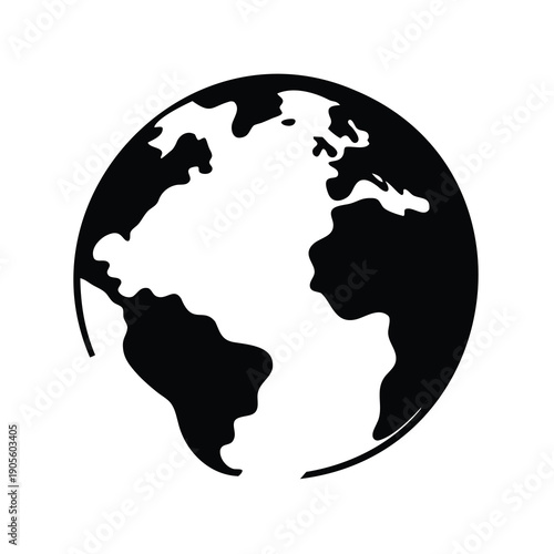 A Silhouette of Earth Globe Showing the Americas and Parts of Europe