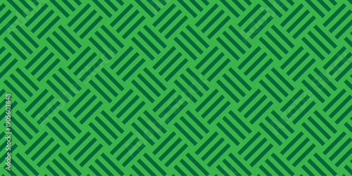 seamless stripe green paper structure pattern with green square overlap trendy maze lines. modern triangle textile background.