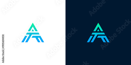 Modern letter A logo design, abstract gradient symbol with geometric shapes and futuristic feel