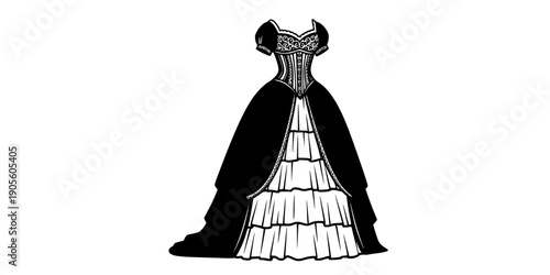 Basque Waist Corset Wedding Gown Silhouette