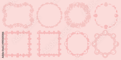 Floral arrangements in various shapes circles squares and delicate bracelets