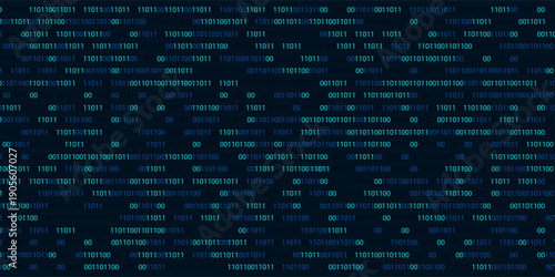 Abstract Binary Code Dark Background. Firewall, Cyberspace and Network Concept.