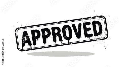 Stamped Approval: A grunge-style APPROVED stamp signifies validation and authorization, perfect for conveying endorsement and agreement.