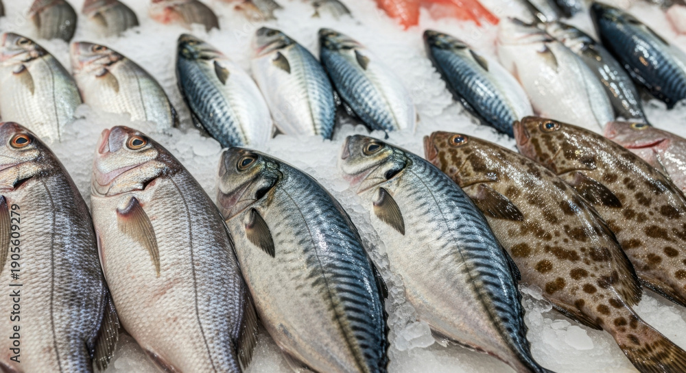 Fototapeta premium Fish on Ice at Market