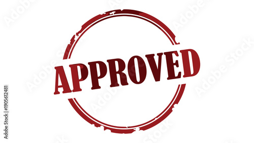 Approved Stamp: A bold red APPROVED stamp, conveying instant recognition and validation, ready to endorse decisions or documents.