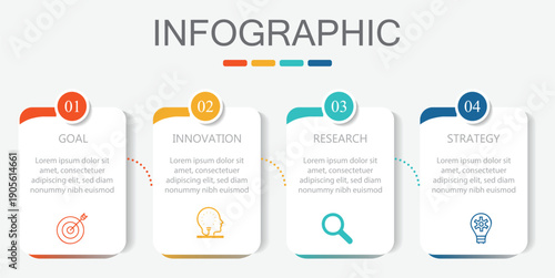 Business infographic design template with 4 options, steps or processes. Business concept with 4 options, vector illustration.