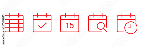 Set of calendar icon, time, schedule, meeting, appointment, vector calendar icon