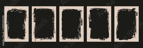 Snowy grunge graffiti photo frame set with spray paint borders and torn rough edges. Vintage textured templates perfect for social media posts, posters and urban style photo designs.