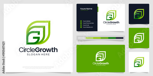 Financial growth logo with diagram chart statistics logo template.