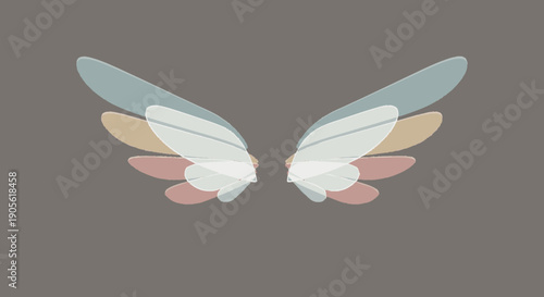 Pair of White Angel Wings Illustration.