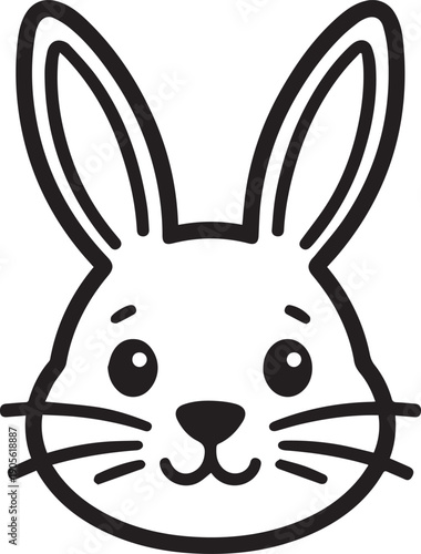 A charming illustration of a rabbit's face with delicate lines and a heartwarming expression, evoking joy and simplicity.
