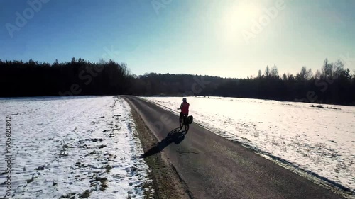 Wycieczka rowerowa w zimie na Śląsku w Polsce.
