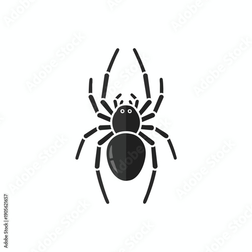 Black Spider Silhouette Vector Icon
