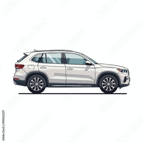 Silver SUV Vehicle Illustration