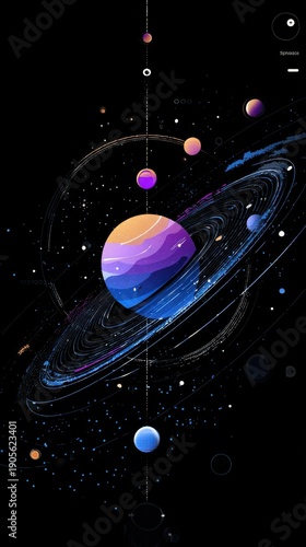 Illustration of planet in space