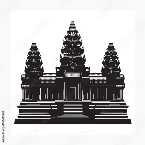black and white temple