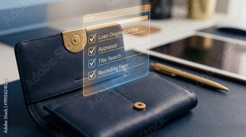 Digital wallet showcases a loan origination checklist, signifying a forward-thinking and technology-driven approach to financial solutions.
