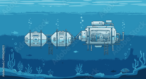 Underwater Submarine with Propulsion System.