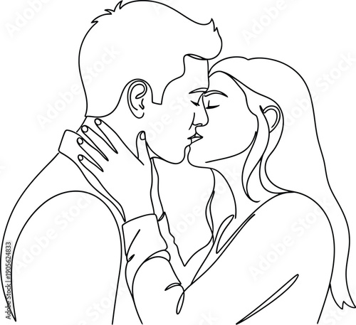 Couple shares a tender intimate moment together.