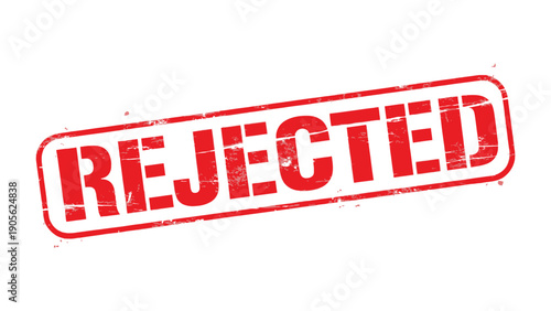 Rejected Stamp: A red rubber stamp boldly declares REJECTED, signaling disapproval, denial, or a negative outcome. A stark visual representation of a crucial decision.