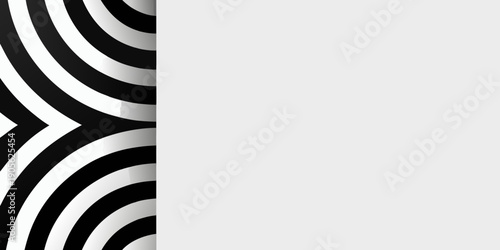 Abstract black and white curved lines on a light gray background