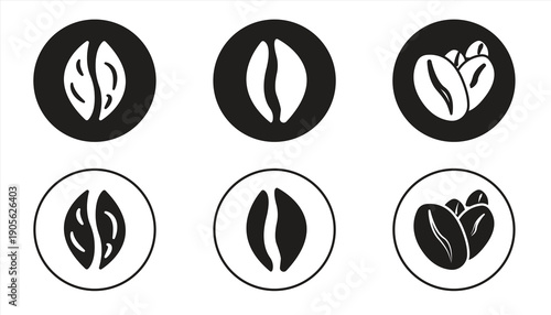 Coffee bean icon. with various image styles, coffee bean icon design, coffee sign or design.eps10, vector illustration. 