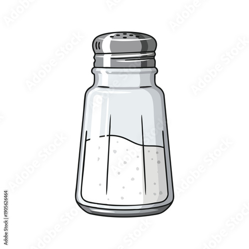 Salt Shaker with Salt Crystals for Cooking and Dining Settings