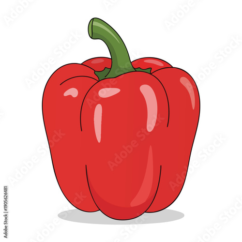 Fresh Red Bell Pepper with Vibrant Color and Smooth Surface for Healthy Cooking and Culinary Use