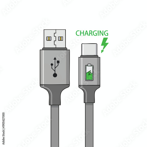 Modern USB C Charging Cable Connecting to a Device Power Up Your Gadgets