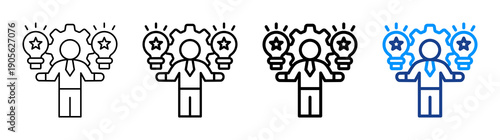 Competency Icon Different Style Outline Collection Set