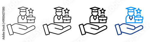 Internship Experience Icon Different Style Outline Collection Set