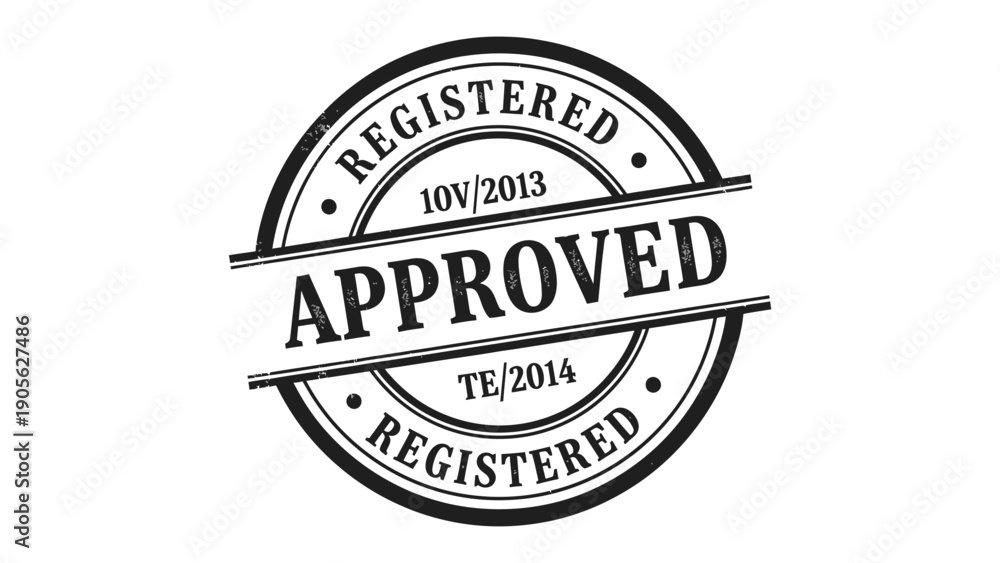 Fototapeta premium Approved Seal: A classic stamp of APPROVED conveying reliability, quality, and official recognition.