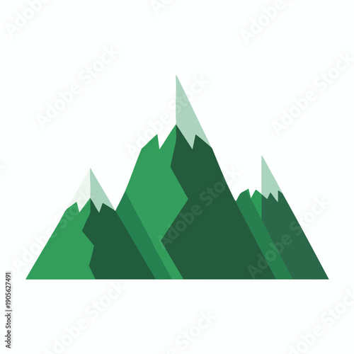 Illustration of Green Mountains with Snowy Peaks Free Download Illustration of Green Mountains with Snowy Peaks - GFXLoad