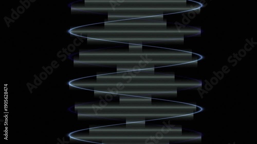 Spiraling shapes create a mesmerizing visual effect against a dark background